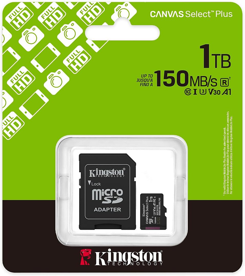 1TB MicroSDXC Canvas Select Plus Gen3 150MB/s A1 Kart + Adaptör - 1