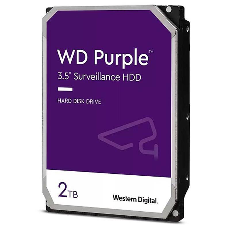 2TB 3.5 Purple SATA3 5400RPM 64MB 7/24 Güvenlik WD23PURZ (3 Yıl Resmi Distribütör Garantili) - 1