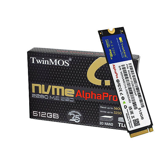 512GB M.2 PCIe Gen3 NVMe (3600-3250Mb/s) TLC 3DNAND NVMe512GB2280AP m.2 SSD