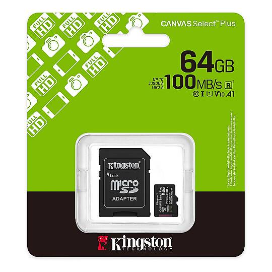 64GB MicroSDXC Canvas Select Plus Gen3 100MB/s A1 Kart + Adaptör
