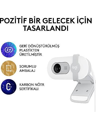 BRIO 100 Full HD 1080p Gizlilik Kapaklı Mikrofonlu Web Kamerası - Beyaz - 8