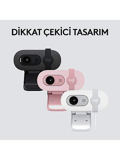 BRIO 100 Full HD 1080p Gizlilik Kapaklı Mikrofonlu Web Kamerası - Beyaz - 9