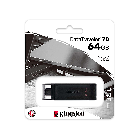 DataTraveler 70 64GB USB3.2 Gen 1 Type-C Siyah (DT70/64GB)