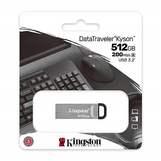 DTKN-512GB 512GB DataTraveler Kyson 200MB-s Metal USB 3.2 Gen 1 Flash Bellek