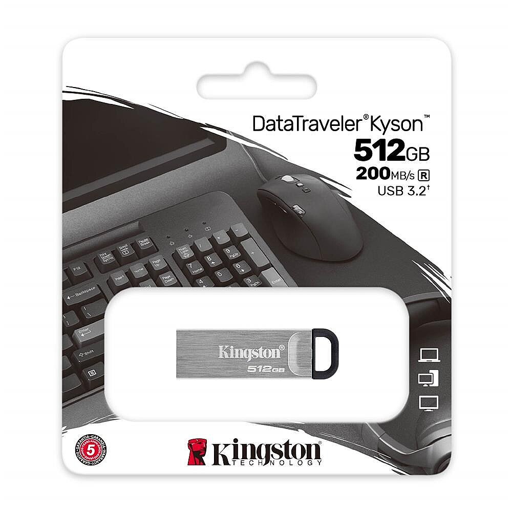 DTKN-512GB 512GB DataTraveler Kyson 200MB-s Metal USB 3.2 Gen 1 Flash Bellek - 1