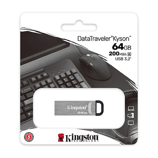 DTKN-64GB 64GB DataTraveler Kyson 200MB-s Metal USB 3.2 Gen 1 Flash Bellek