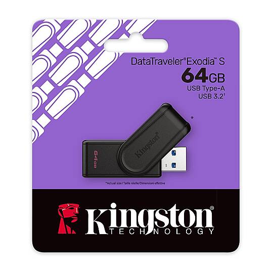 DTXS/64GB 64GB Portable USB 3.2 Gen1 DataTraveler Exodia S Flash Bellek