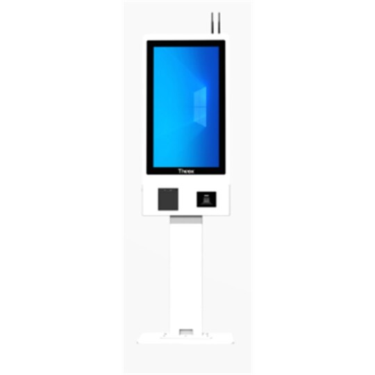 K-3250W 32" i7 5. Nesil 256GB SSD 16GB RAM Wi-Fi 80MM Fiş Yazıcı 2D Okuyucu FHD Dokunmatik Kiosk Ayaklı Beyaz