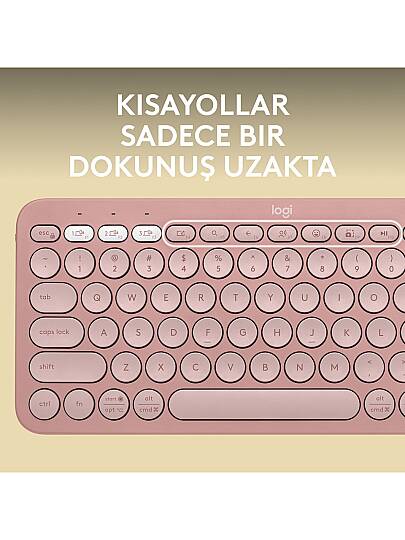 K380S Pebble Keys 2 Bluetooth Pembe Klavye - 4
