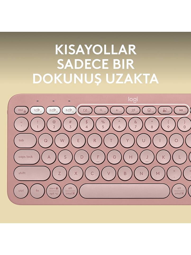 K380S Pebble Keys 2 Bluetooth Pembe Klavye - 4