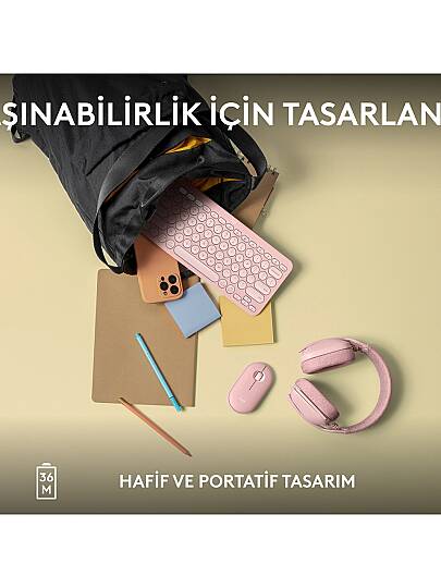 K380S Pebble Keys 2 Bluetooth Pembe Klavye - 8