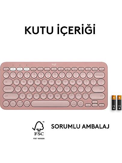 K380S Pebble Keys 2 Bluetooth Pembe Klavye - 10