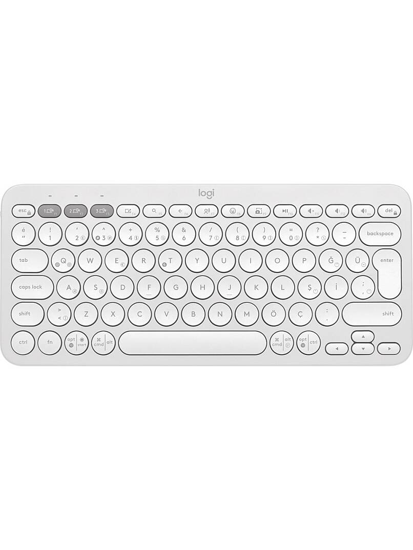 K380s Pebble Keys 2 Çoklu Cihaz Özellikli Bluetooth Türkçe Q Klavye - Beyaz - 1