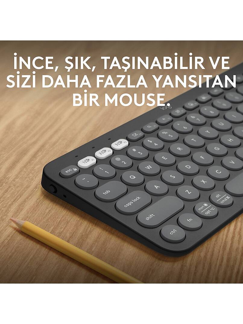 K380s Pebble Keys 2 Çoklu Cihaz Özellikli Bluetooth Türkçe Q Klavye - Siyah - 2