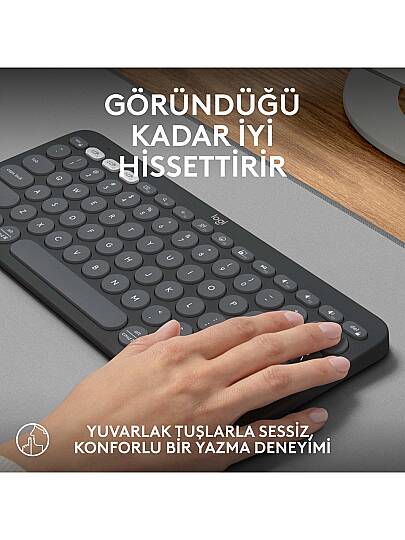 K380s Pebble Keys 2 Çoklu Cihaz Özellikli Bluetooth Türkçe Q Klavye - Siyah - 5