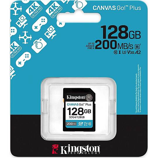 Canvas Go! Plus SDG4/128GB Class 10 UHS-I U3 V30 SDXC, SDHC, SD, microSDXC 128 GB Hafıza Kartı