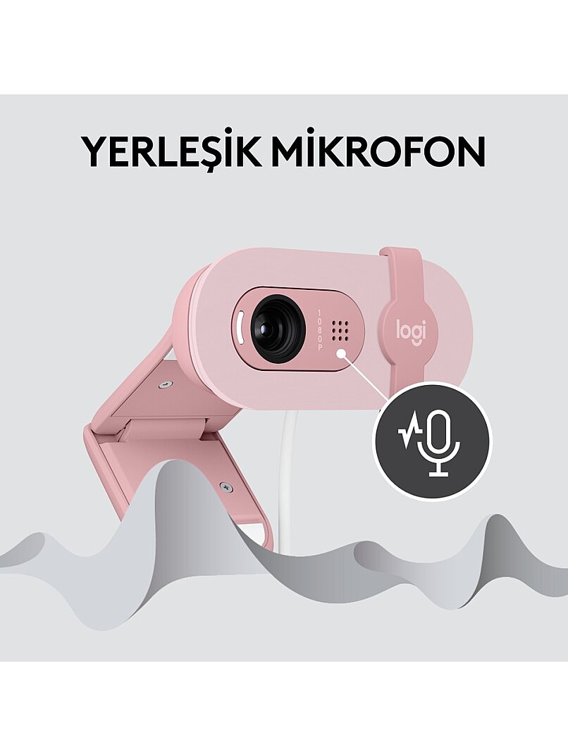BRIO 100 Full HD 1080p Gizlilik Kapaklı Mikrofonlu Web Kamerası - Pembe - 7
