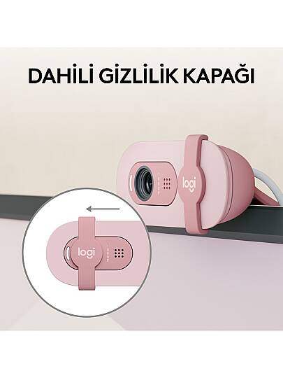 BRIO 100 Full HD 1080p Gizlilik Kapaklı Mikrofonlu Web Kamerası - Pembe - 4