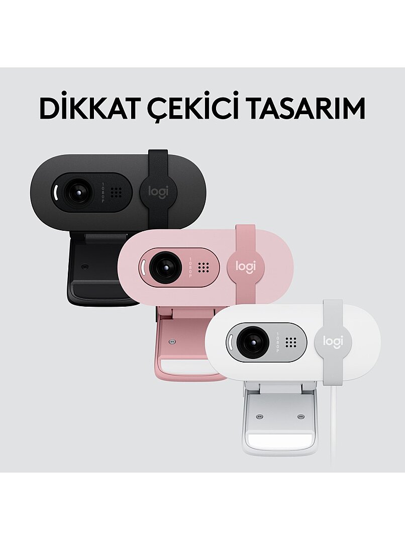BRIO 100 Full HD 1080p Gizlilik Kapaklı Mikrofonlu Web Kamerası - Pembe - 8