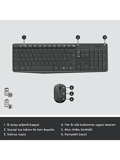 MK235 Kablosuz Set Siyah (920-007925) - 6