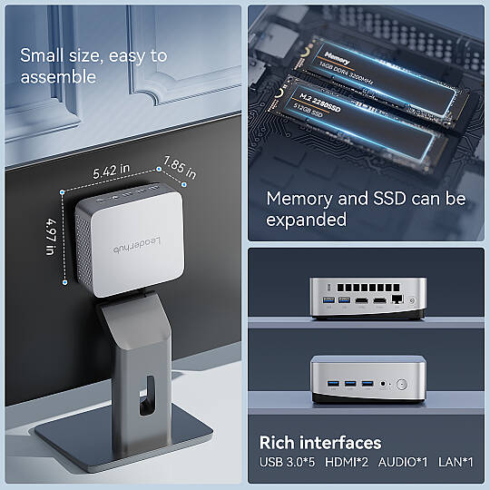 LP5C I5-12450H 16GB RAM 512GB SSD Win11 Pro Gümüş Mini PC - 9