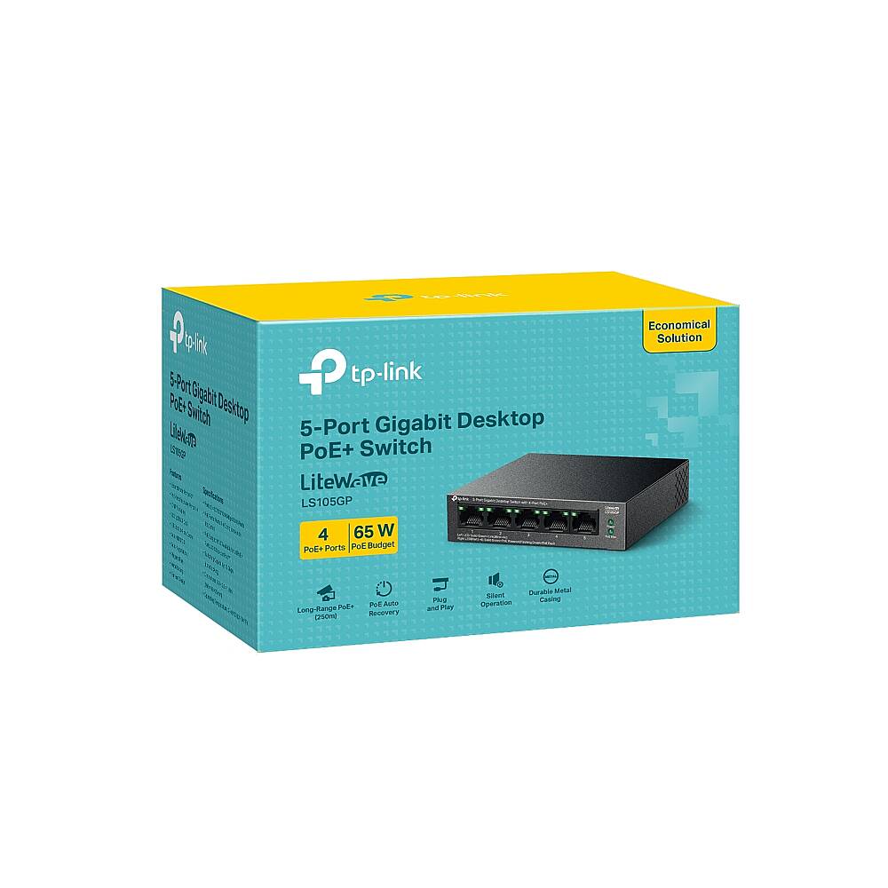 LS105GP 4-Port PoE+ ile 5-Port Gigabit Masaüstü Switch - 1