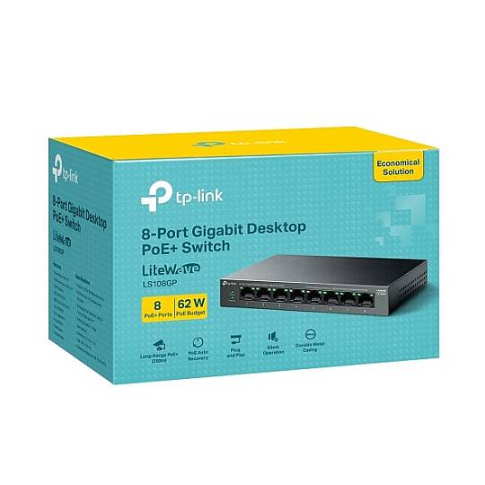 LS108GP 8 Port Yönetilebilir Gigabit Switch Metal Kasa 10-100-1000 Mbps Bağlantı Özellikleri
