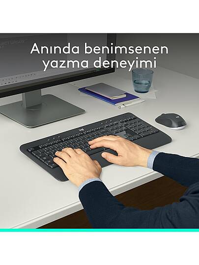 MK540 ADVANCED Kablosuz Türkçe Klavye Mouse Seti - Siyah (2)