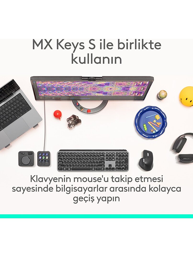 MX Master 4 Dokunsal Geri Bildirim Özellikli 8000 DPI Optik Sensörlü Sessiz Kablosuz Bluetooth Mouse, Koyu Gri - 2