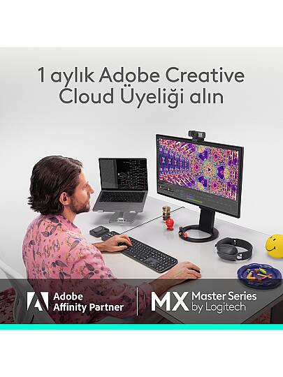 MX Master 4 Dokunsal Geri Bildirim Özellikli 8000 DPI Optik Sensörlü Sessiz Kablosuz Bluetooth Mouse, Koyu Gri - 9