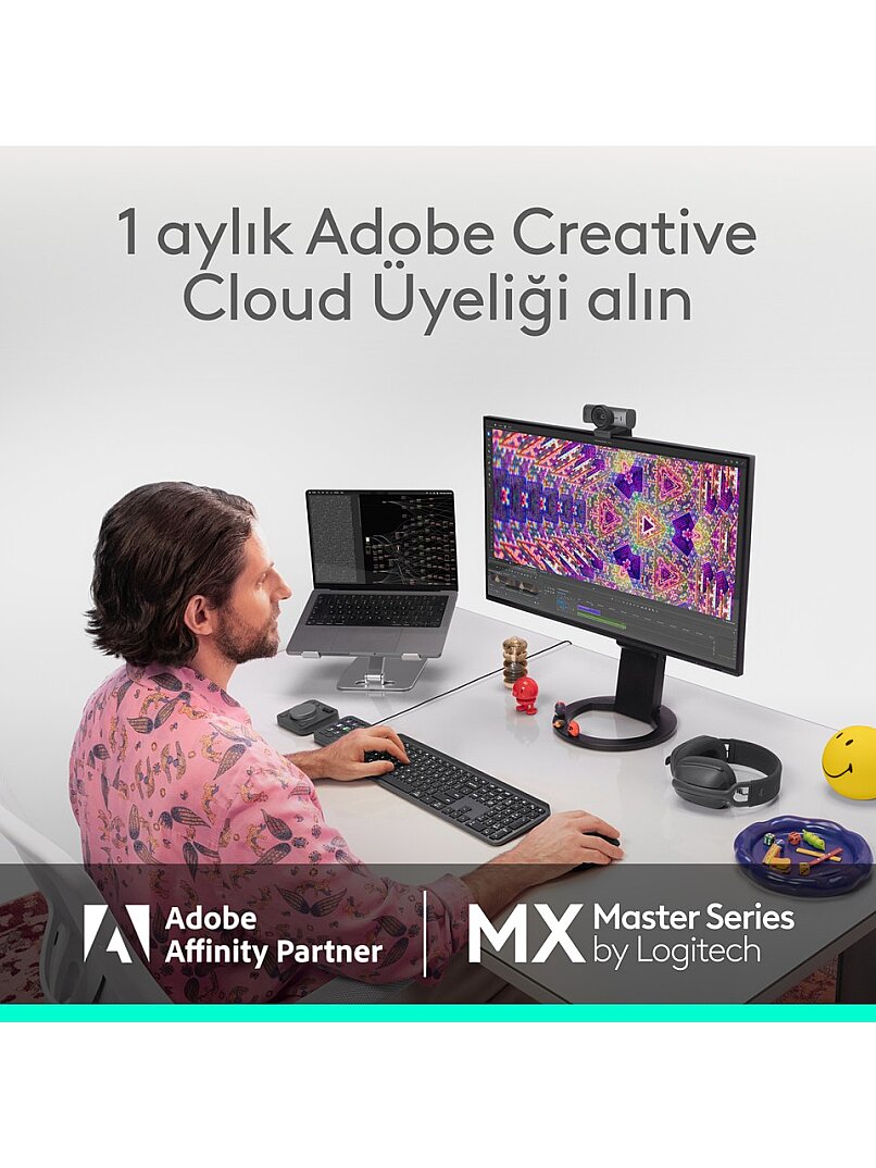 MX Master 4 Dokunsal Geri Bildirim Özellikli 8000 DPI Optik Sensörlü Sessiz Kablosuz Bluetooth Mouse, Koyu Gri - 9