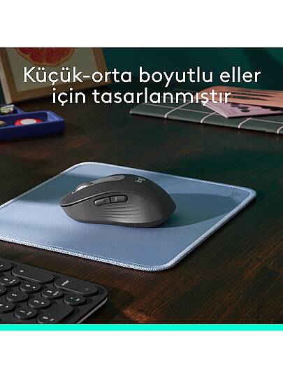 Signature M650 Küçük ve Orta Boy Sağ El İçin Sessiz Kablosuz Mouse - Siyah - 3