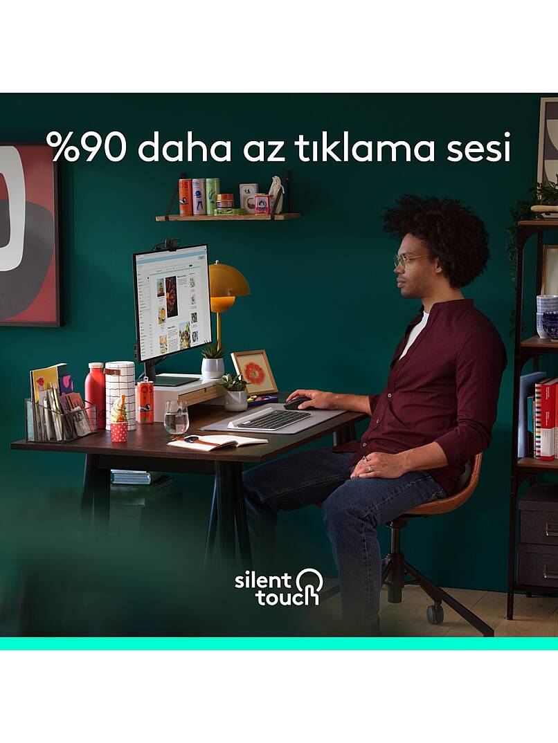 Signature M650 Küçük ve Orta Boy Sağ El İçin Sessiz Kablosuz Mouse - Siyah - 4