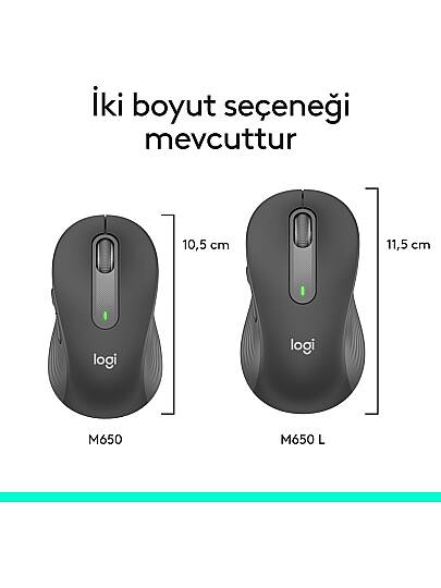 Signature M650 Küçük ve Orta Boy Sağ El İçin Sessiz Kablosuz Mouse - Siyah - 7