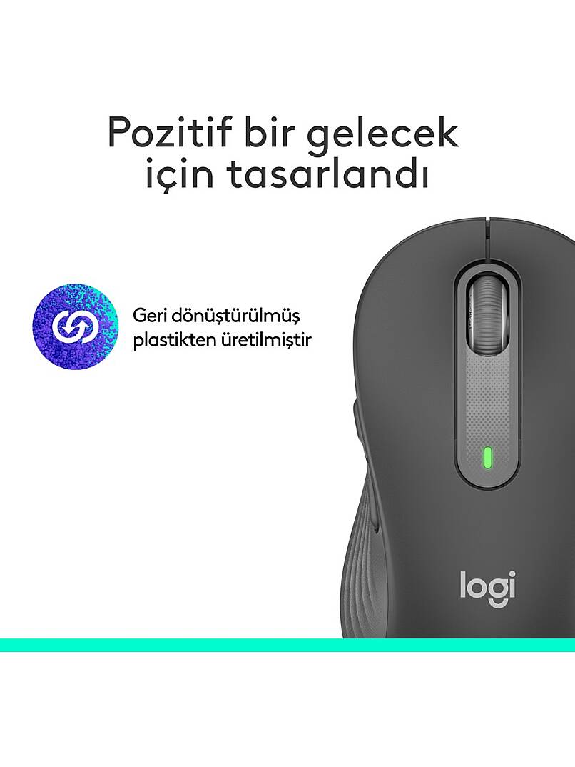 Signature M650 Küçük ve Orta Boy Sağ El İçin Sessiz Kablosuz Mouse - Siyah - 8